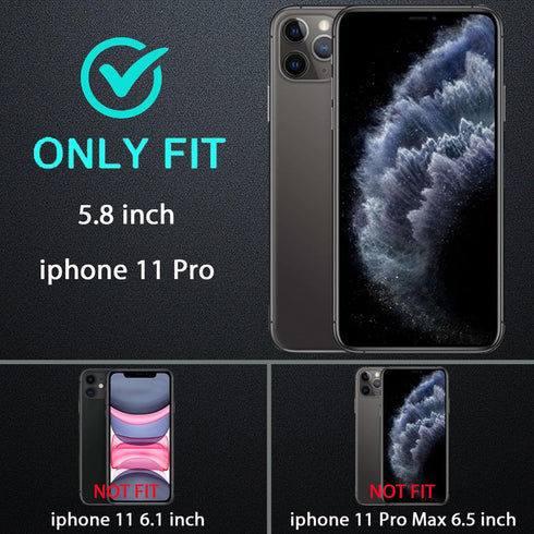 Military Grade 3 in 1 Heavy Duty Shockproof/Drop Proof/Dust Proof Case for iPhone 11 Pro, with 2Pcs Tempered Glass