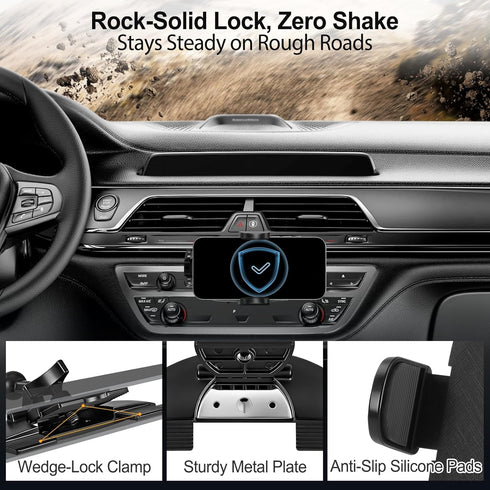 Generic 360 Shock-Resistant CD Slot Phone Holder for Car, CD Player Phone Mount with Adjustable Clamp, Rotation