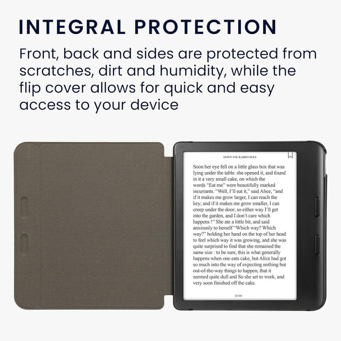 kwmobile Dandelion Love Grey Cover for Kobo Libra - Stylish eReader Case