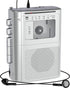 Gracioso Portable Cassette Player Recorder with Bluetooth Transmitter, AM FM Walkman with Headphone Jack, Big Speaker,