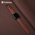 Fullmosa Leather Bands for Apple Watch, Compatible with 49mm 46mm 45mm 44mm 42mm, Brown/Smoky Grey