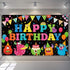 Birthday Backdrop, Happy Birthday Party Photography Background Banner, Cake Table Banner for Baby Shower