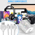 Bling USB Wall Charger with Charging Cable - Fast Block for iPhone Android, 3 in 1 Multi Cable with Crystal Decoration