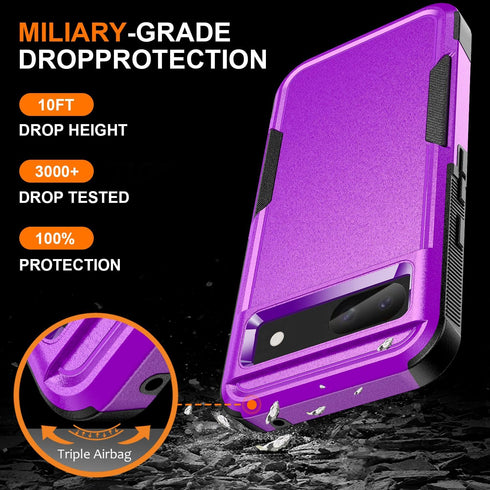 Ezanmull Google Pixel 8A Case: Purple, 15 FT Military Grade Drop Protection, Non-Slip, with Screen & Camera Lens