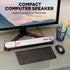 GOgroove Computer Speaker Mini Soundbar - USB Powered PC Sound Bar with Easy Setup, Wired AUX, Volume Control Knob