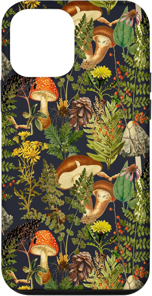 iPhone 12 mini Case - Mushroom Woodland Scene with Elderberries Fungi Nature Shrooms