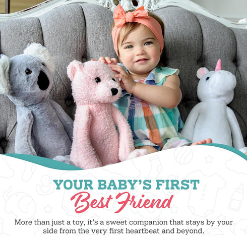 My Baby's Heartbeat Bear 20 Baby Heartbeat Recorder Keepsake with Second Voice Recorder, Pregnancy Memory Gift