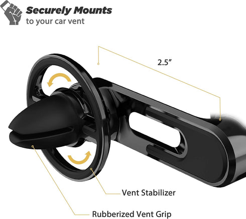 Scosche VP2M-SP Universal Freeflow Vent/Dash Mount Cell Phone Holder, 2-in-1 Portable Adjustable Mobile Device Mount