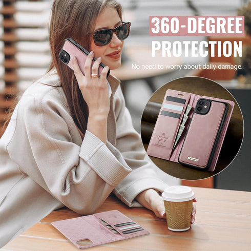 PlusnapX 12 12 2-in-1 12 Wallet Case for iPhone / iPhone Pro Compatible with Magsafe, PU Leather Flip RFID Blocking