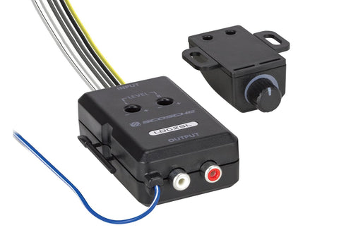 Scosche LOC2SL Line Output Converter, Adjustable Amplifier Add On Module for Car Stereo, RCA Adapter with Remote Control