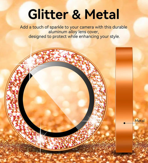 17 17 17pro 9H Matekxy for iPhone Pro / iPhone Pro Max Camera Lens Protector Glitter - for promax Cute Girly Metal