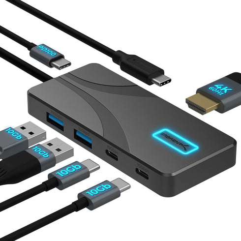 SABRENT USB C Hub 5-in-1 Docking Station, 10Gbps USB-A & USB-C Ports, 4K