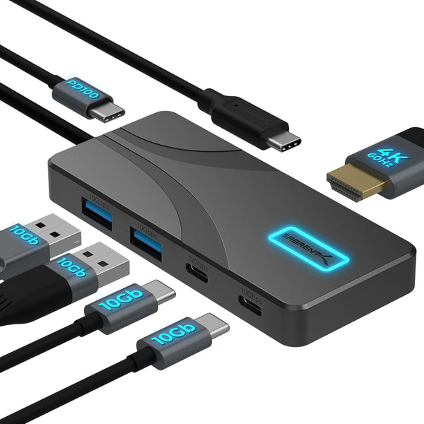 SABRENT USB C Hub 5-in-1 Docking Station, 10Gbps USB-A & USB-C Ports, 4K