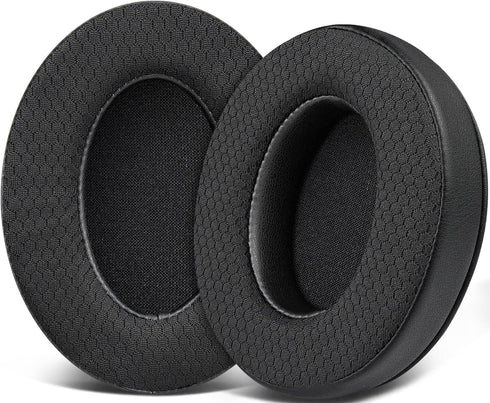 SOULWIT Replacement Earpads for HyperX Cloud 1/2/Pro/Core/Alpha/Alpha S/Flight/Stinger, Noise Isolation Foam, MF Black
