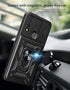TCL 30 XE 5G Case with Magnetic Kickstand, Military-Grade Armor, Lens Protector & 2-Pack Tempered Glass - Black