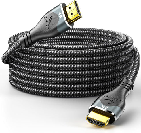 4K Long Hdmi Cable 50 ft, HDMI 2.0 Cable Braided, 4K@60Hz/2K/1080P/3D ARC/Ethernet