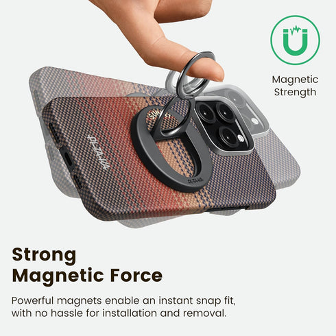 pitaka 360 17/16/15/14/13/12 3, MagSafe Phone Grip, Degree Rotation Magnetic Phone Grip Compatible with iPhone [MagEZ