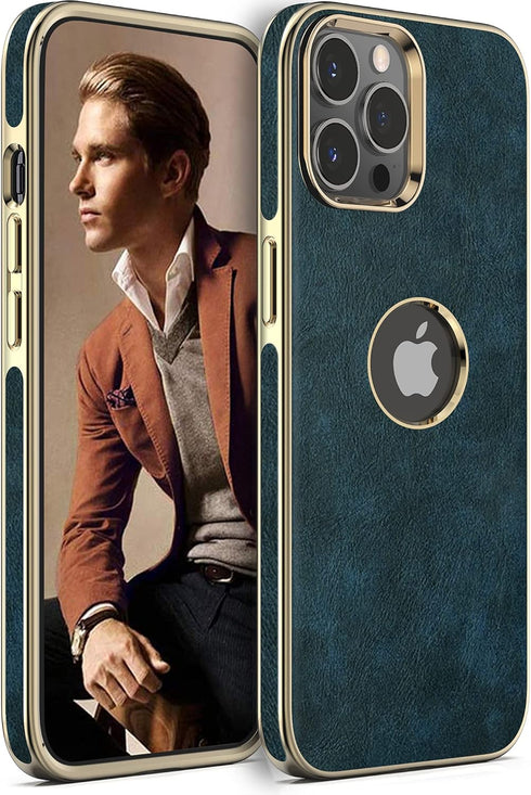 LOHASIC Leather Case for iPhone 13 Pro Max, Elegant Luxury Slim PU Cover, Shockproof Anti-Scratch Protective Case for