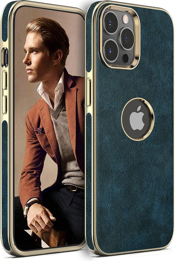LOHASIC Leather Case for iPhone 13 Pro Max, Elegant Luxury Slim PU Cover, Shockproof Anti-Scratch Protective Case for