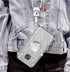 Case for Moto G Power 2021, Shockproof Protection with Ring Kickstand Lanyard, Cute Soft Glitter Cover - Silver