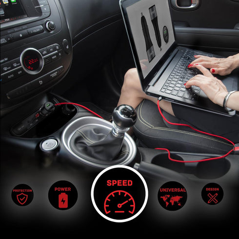 LinkOn 63W Car Charger, 45W USB-C PD3.0 PPS and 18W USB-A QC3.0 Compatible with MacBook Air, iPhone Xs/Max/XR/X/8,