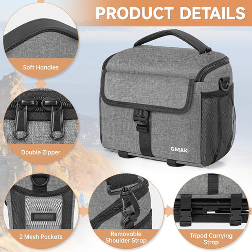 GMAK 9'' 4.7'' 7.5'', Camera Bag for Photographers, Anti-shock Camera Shoulder Bags with Water-resistant Rain Cover
