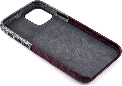 Dockem Wallet Case for iPhone 11 Pro, Built-in Metal Plate for Magnetic Mounting, Maroon and Grey