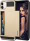 Vofolen iPhone 12 Case 5G Wallet Cover - Anti-Scratch Dual Layer with Credit Card Holder Slot, Gold