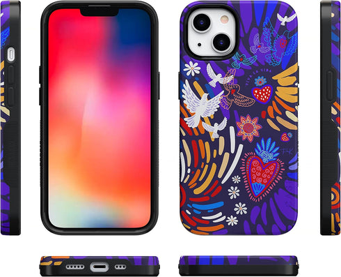 Casely iPhone 14 Plus Case | Viva La Vida | Frida Kahlo Floral Collage | MagSafe Compatible