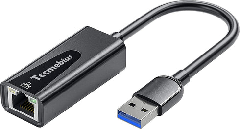 USB Ethernet Adapter, USB 3.0 to 10/100/1000 Gigabit Ethernet LAN Network Adapter for Nintendo, MacBook, Windows PC
