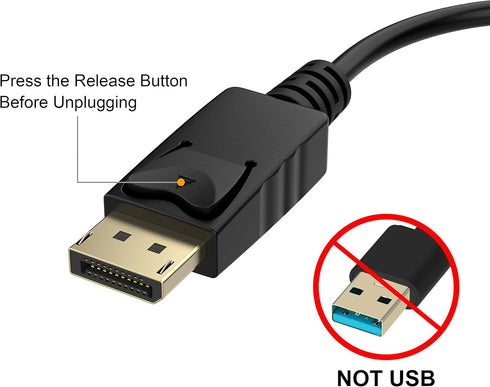 Moread DisplayPort (DP) to VGA Adapter, Gold-Plated Display Port to VGA Adapter (Male to Female) Compatible