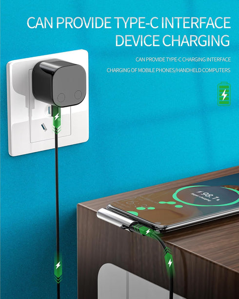 USB-C to 3.5mm Audio Adapter 2 in 1 DAC Charger Dongle Type C Headphone Jack Aux Splitter for Samsung Galaxy/iPhone