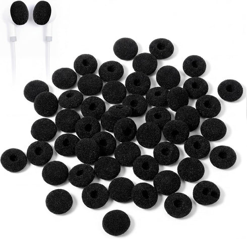 LXUEJIE 50 Pcs Earbud Sponge Cover Protector, 18mm Soft Foam Tips Earbud Covers,