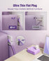 SUPERDANNY 10Ft, 8 4 (2 Purple Extension Cord Flat Plug Surge Protector Power Strip Kawaii, Outlets & USB Ports USB C)