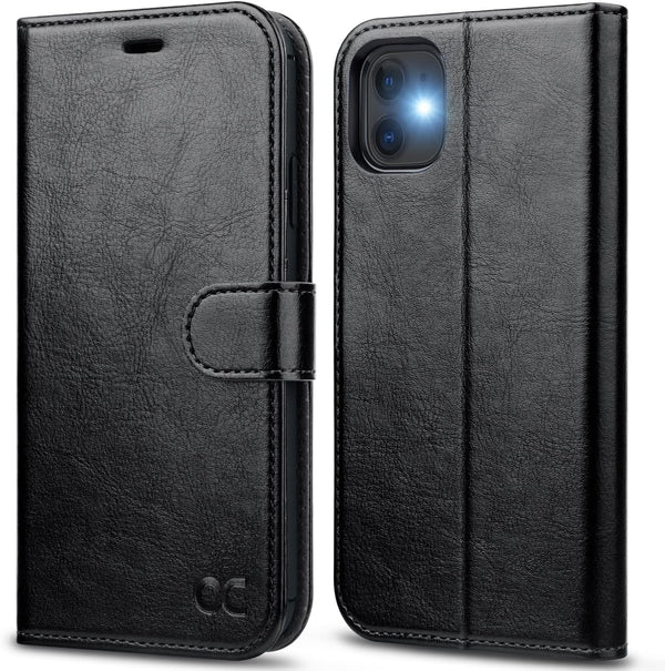 OCASE iPhone 11 Wallet Case with Card Holder - PU Leather Flip Case with Kickstand, TPU Shockproof Cover