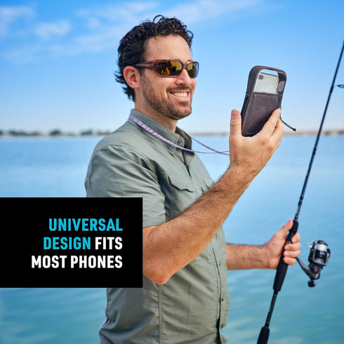 Nite Ize Runoff Waterproof Phone Case with TRU Zip Technology, IP67 Waterproof for Poolside & Beach, Charcoal