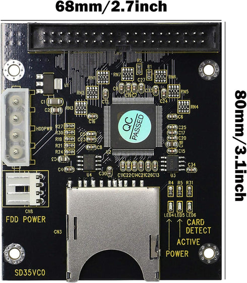 GINTOOYUN SD SDHC SDXC MMC to 3.5" 40Pin Male IDE Adapter for SD Memory Card to IDE Hard Disk Drive