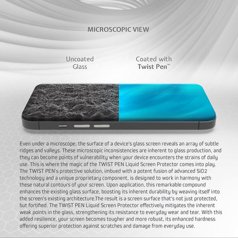TWIST PEN Liquid Glass Screen Protector - Nano Protection for Phones, Tablets, Smart Watches - Scratch & Crack