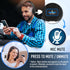 Wireless Headset with Microphone, Single-Ear Headphone, Adjustable Headband, Noise Isolation Mic for Home Office