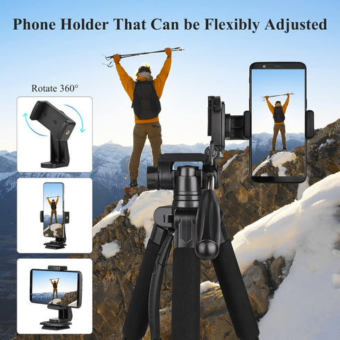 VICTIV 74” Camera Tripod, Heavy Duty Aluminum Stand for Camera and Phone, Compatible with DSLR, Carry Bag Included