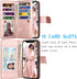 Tekcoo Luxury Wallet Case for iPhone Xs/iPhone X, Rose Gold PU Leather Flip Cover with Detachable Magnetic Hard Case
