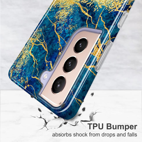 JIAXIUFEN Galaxy S21 Case, Gold Sparkle Glitter Marble Slim Shockproof TPU Cover for Samsung Galaxy S21 5G
