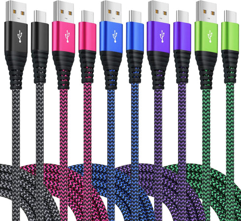 Costyle 10ft USB C Cable 5 Pack - Braided Fast Charging Type C to A for Samsung Galaxy S20, S10e, Note 10 & More.