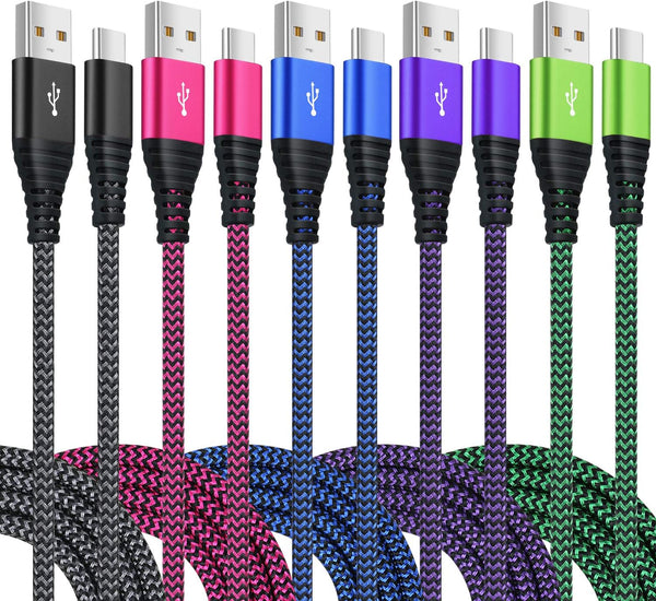 Costyle 10ft USB C Cable 5 Pack - Braided Fast Charging Type C to A for Samsung Galaxy S20, S10e, Note 10 & More.