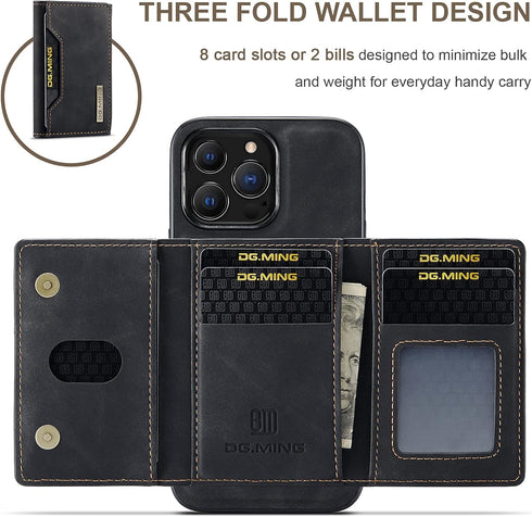 SZHAIYU 2 in 1 Detachable Back Cover for iPhone 13 Pro Max, Wallet Case with Card Holder, Slim Leather Pocket