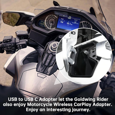 COPMERT 2025 Bypass Motorcycle Wireless CarPlay Bluetooth Adapter Street Glide Accessories with Passthrough USB-C