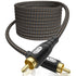 EMK RCA to RCA Subwoofer Cable 24K Gold-Plated Connector Nylon Braided Double