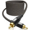 EMK RCA to RCA Subwoofer Cable 24K Gold-Plated Connector Nylon Braided Double