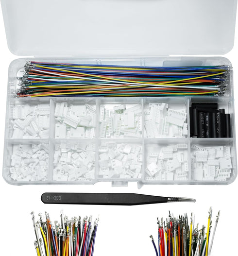 JST MX 1.25MM Connector Kit, 2/3/4/5/6/7/8/9/10 Pin Male and Female Micro Wire Connectors with 28AWG Pre-Crimped Cables