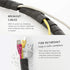 10-ft Cable Slinky, Soft and Flexible Rubber Spiral Cord Wrap, Black (2-ft x 5 pcs)